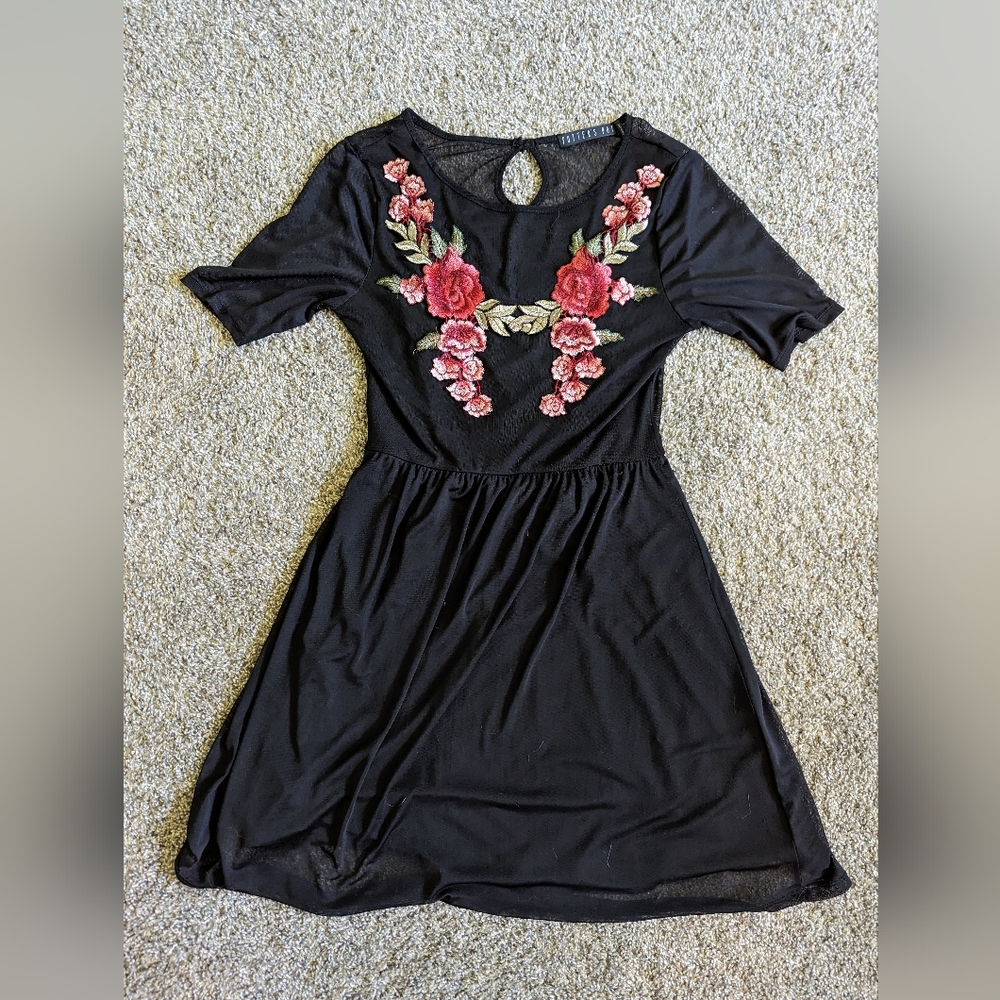 Black Dress with Flowers